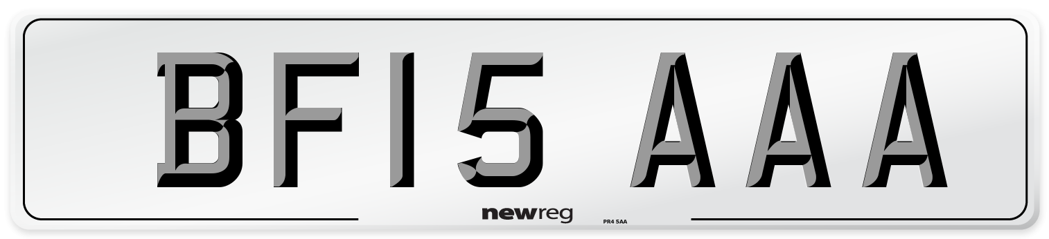 BF15 AAA Number Plate from New Reg
